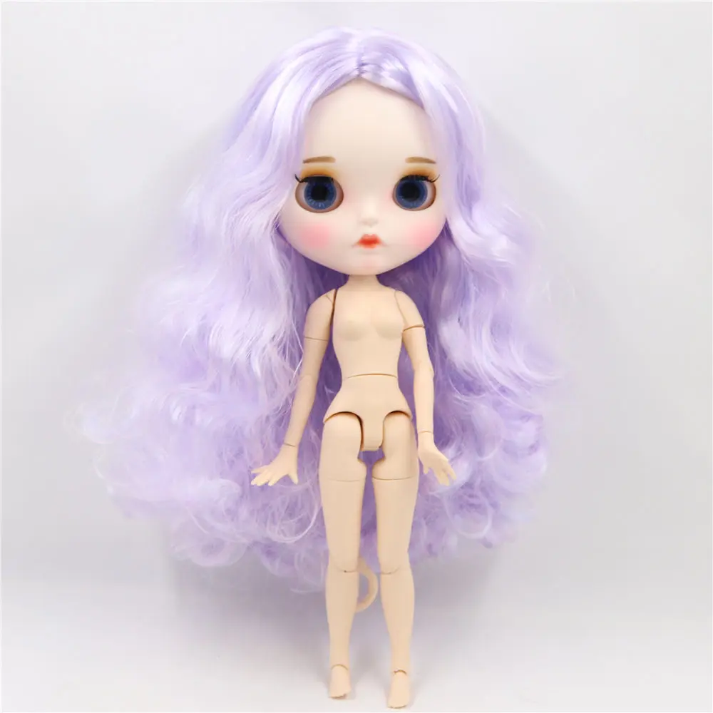 body 1/6 Blyth кукла белая кожа соединение тела фиолетовые волосы новое матовое лицо с бровями блеск для губ. № BL1017/6005 - Цвет: body