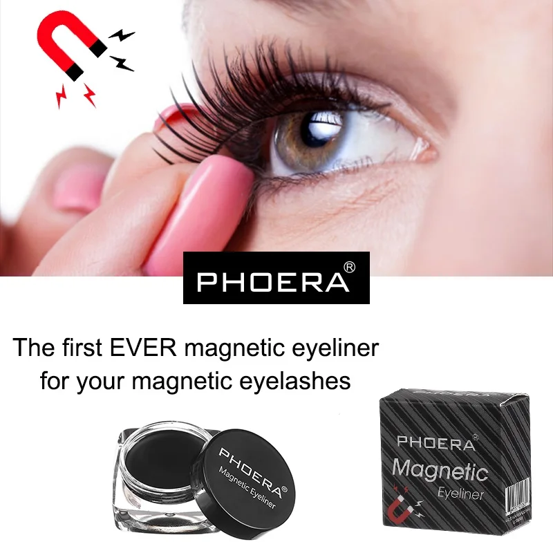 Горячая Распродажа 2019 Черная Магнитная подводка для глаз PHOERA 3 мл гелевая