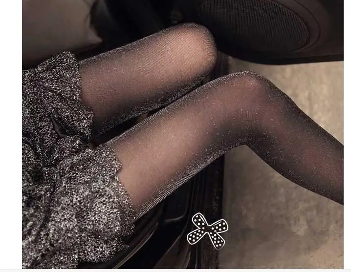 Женские блестящие колготки однотонные свободного размера весна лето 100|glitter