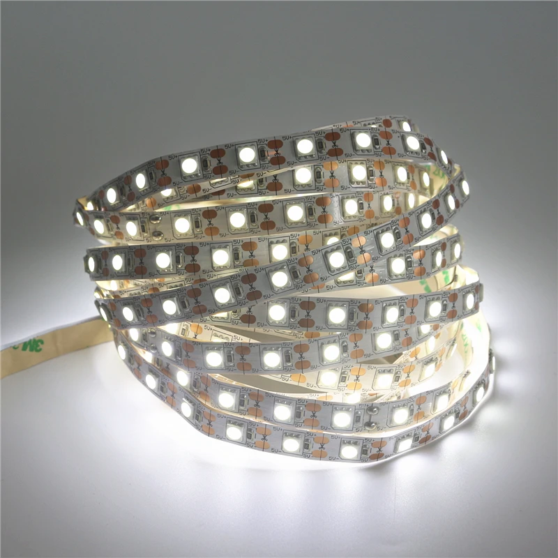 DC 5 В Светодиодная лента 5050 SMD 5 м 60 светодиодный s/M светодиодный гибкий светильник белый/теплый белый/красный/зеленый/синий/желтый/RGB светодиодный ленточный светильник