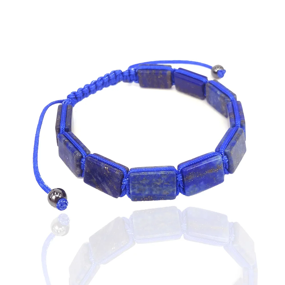 Натуральные прямоугольные бусины с кабошоном из лазурита для изготовления