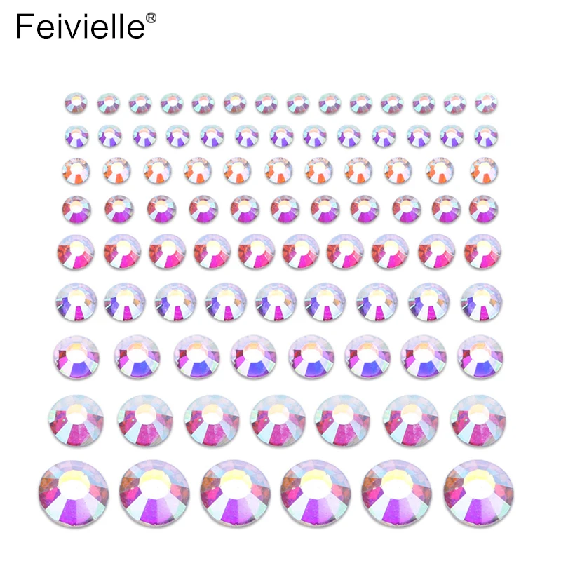 Наклейки для дизайна ногтей Feivielle 1440 шт./упак. белый кристалл AB Стразы новинка 2018