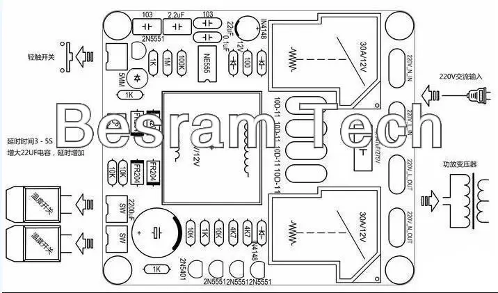 Мощность задержки плавного пуска Температура защиты доска для класса Усилители