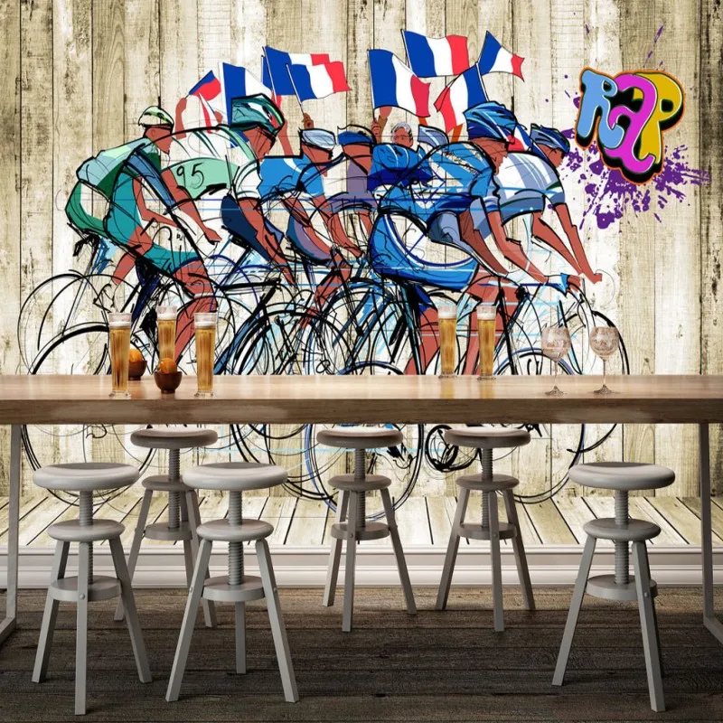 Фотообои 3D обои для занятий велоспортом тренажерного зала стильный фон