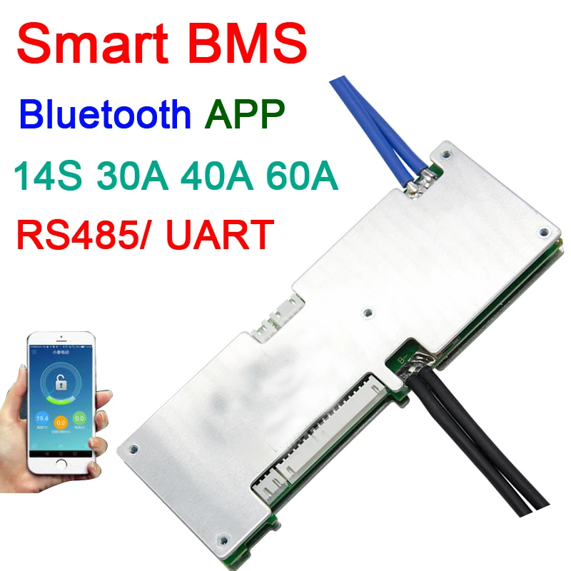 14S литий ионный аккумулятор Защитная плата телефон Bluetooth приложение UART 485 двойной