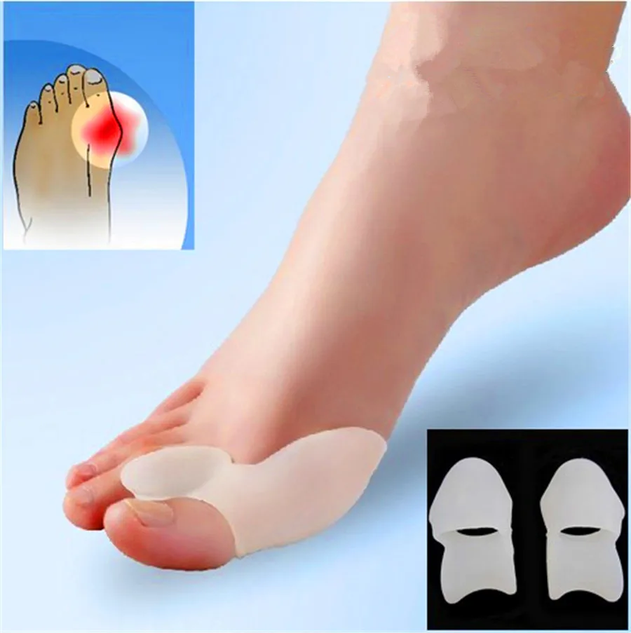 2Pair Toe Seperating Gel Bunion Shield Separate Toes Stretchers Protector Hallux Valgus Correction Silicone Foot Bicyclic Thumb