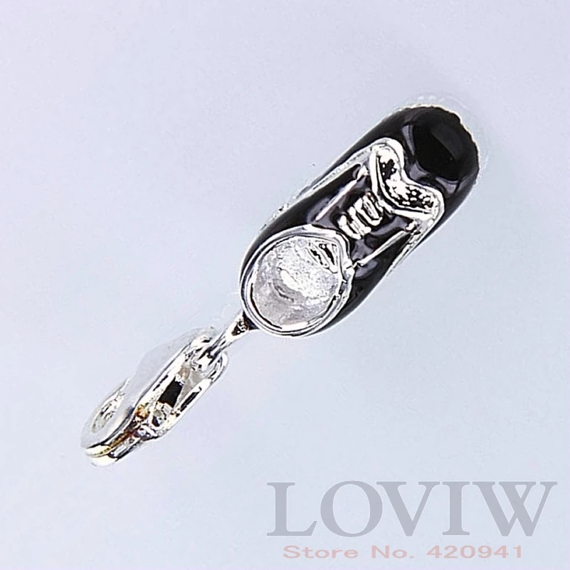 Черная эмалированная футбольная обувь очаровательная подвеска подходит для