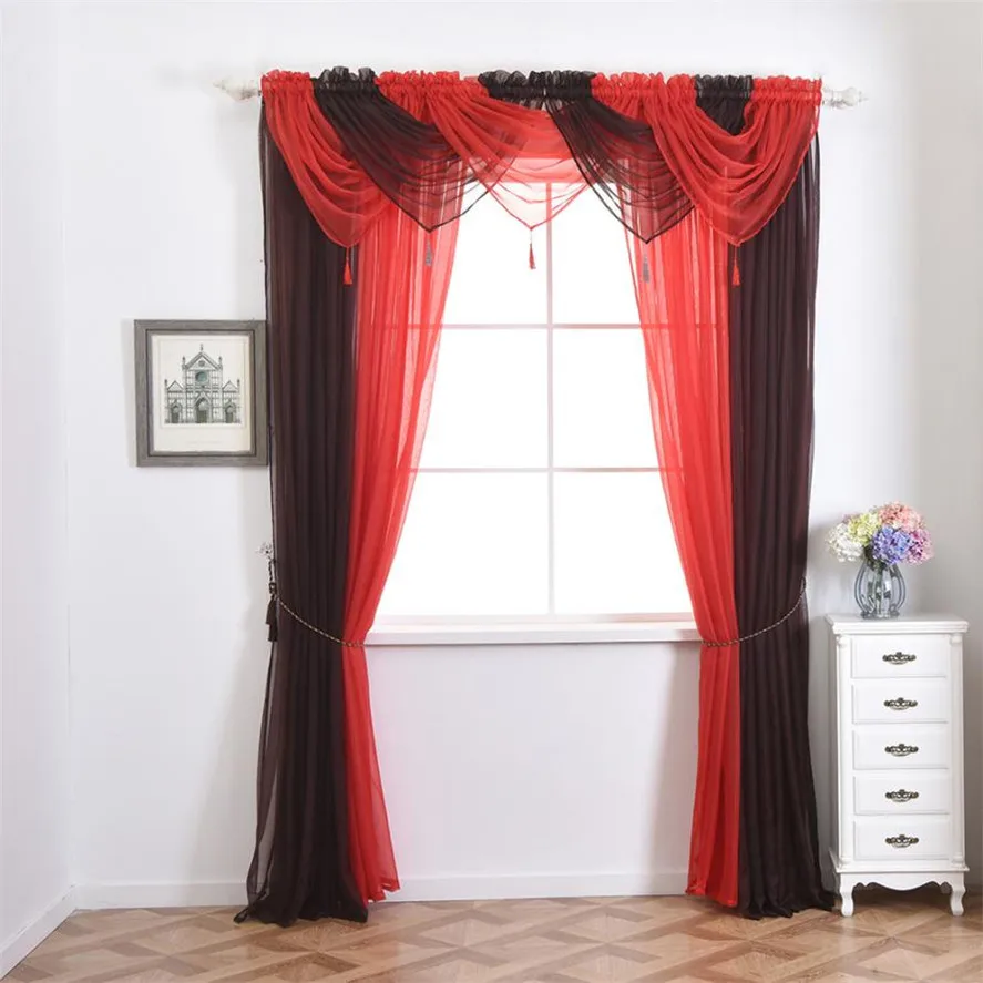 Ouneed 1 шт. 45*45 см современная вуаль занавески лоскуты все цвета Pelmet Valance сетчатые s