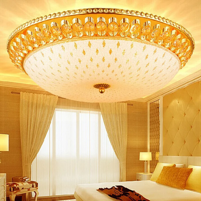 LED Crystal Ceiling Lamps American Romantic Modern Golden Lights Fixture Bed Living Room Home Indoor Lighting | Лампы и освещение