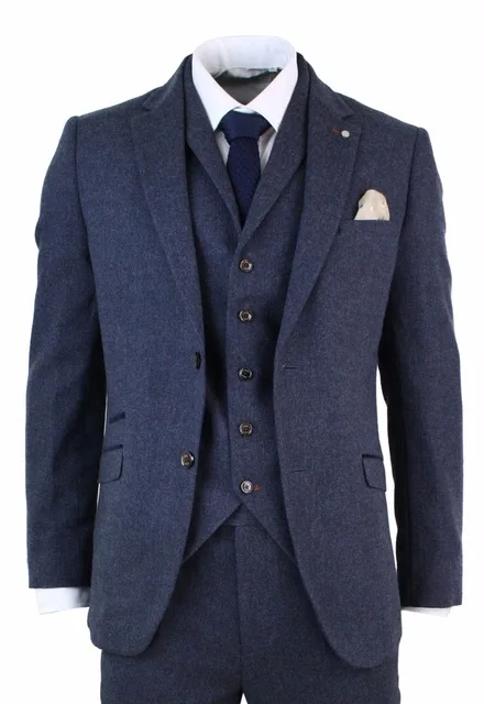 

Winter Tweed Men Suit Slim Fit 3 Piece Fashion Tuxedo Custom Style Suits Latest Design Groom Prom Blazer Masculino Suits