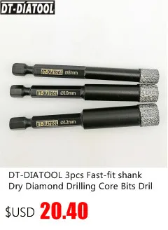 DT-DIATOOL 4 шт./компл. 6/8/10/12 мм быстроразъемный хвостовик сухой буровые коронки быстро-подходит для конических фрез кольцевая пила для Гранит& Мрамор или камень