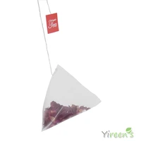 free shipping 1000pcs 58 x 70mm corn fiber mesh pyramid empty tea bags new pla biodegradable transparent tea sachets with tag