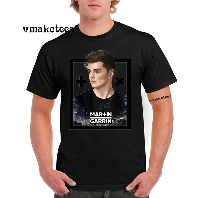 Мужские с принтом Martin Garrix модная футболка Летняя повседневная короткими