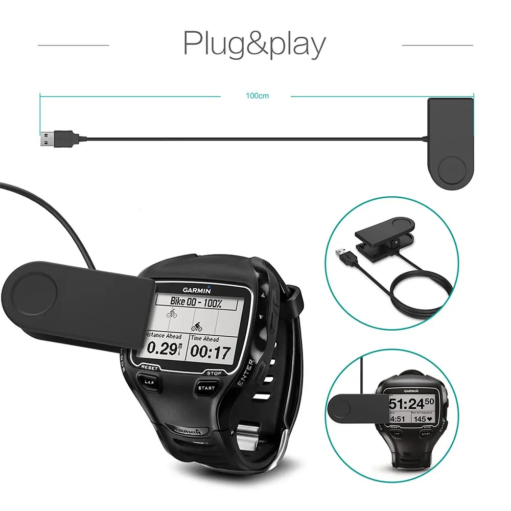 YSAGi для Garmin Forerunner 310XT 405 405CX 410 910XT зарядное устройство адаптер usb кабель для зарядки Замена зарядное устройство для умных часов
