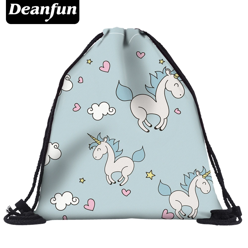 Сумка на шнурке Deanfun с 3D принтом в виде единорога для девочек школьные милые