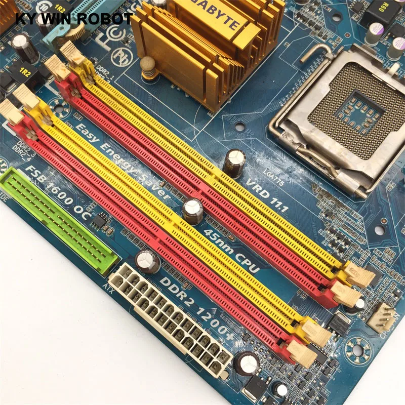 Оригинальная б/у настольная материнская плата разъем LGA 775 DDR2 ATX для Gigabyte P43 775|atx