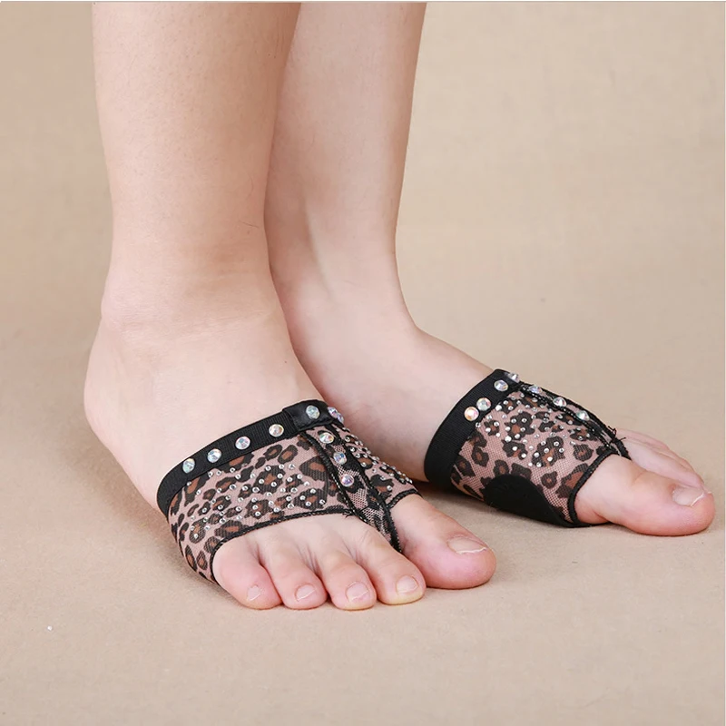 Foot Pads for dance Thongs Dance Paws Belly Footwear leopard pattern rhinestone S M L XL one pair SF367 | Тематическая одежда и