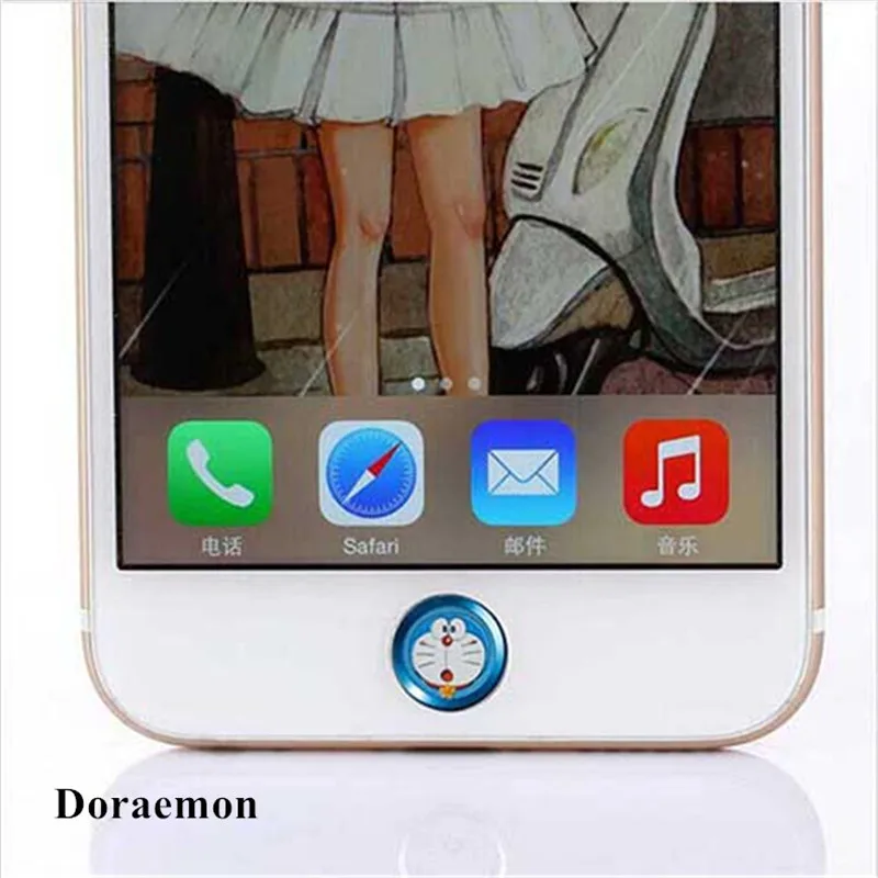 Милый мультфильм Touch ID Home кнопка наклейка для IPhone 7 s 5s 6 6s 8 plus поддержка