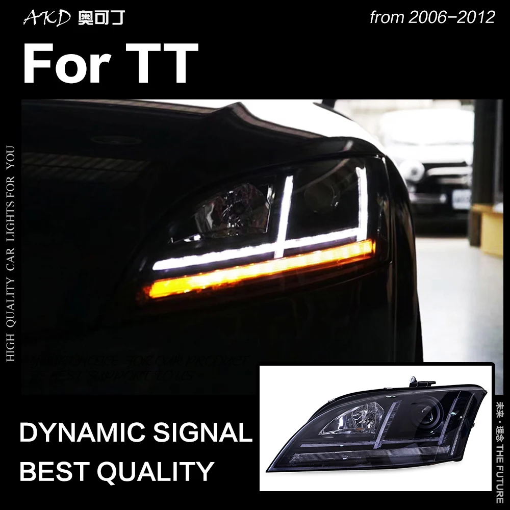 АКД Автомобиль Стайлинг фара для Audi TT фары 2006-2012 TT светодиодные дневные ходовые огни на передних фарах сигнальная лампа Hid би ксенон авто аксессуары