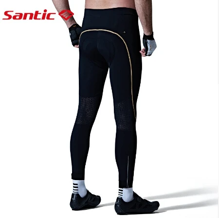 Santic Мужские штаны с подкладом для велоспорта спортивные Coolmax 4D Pad противоударные