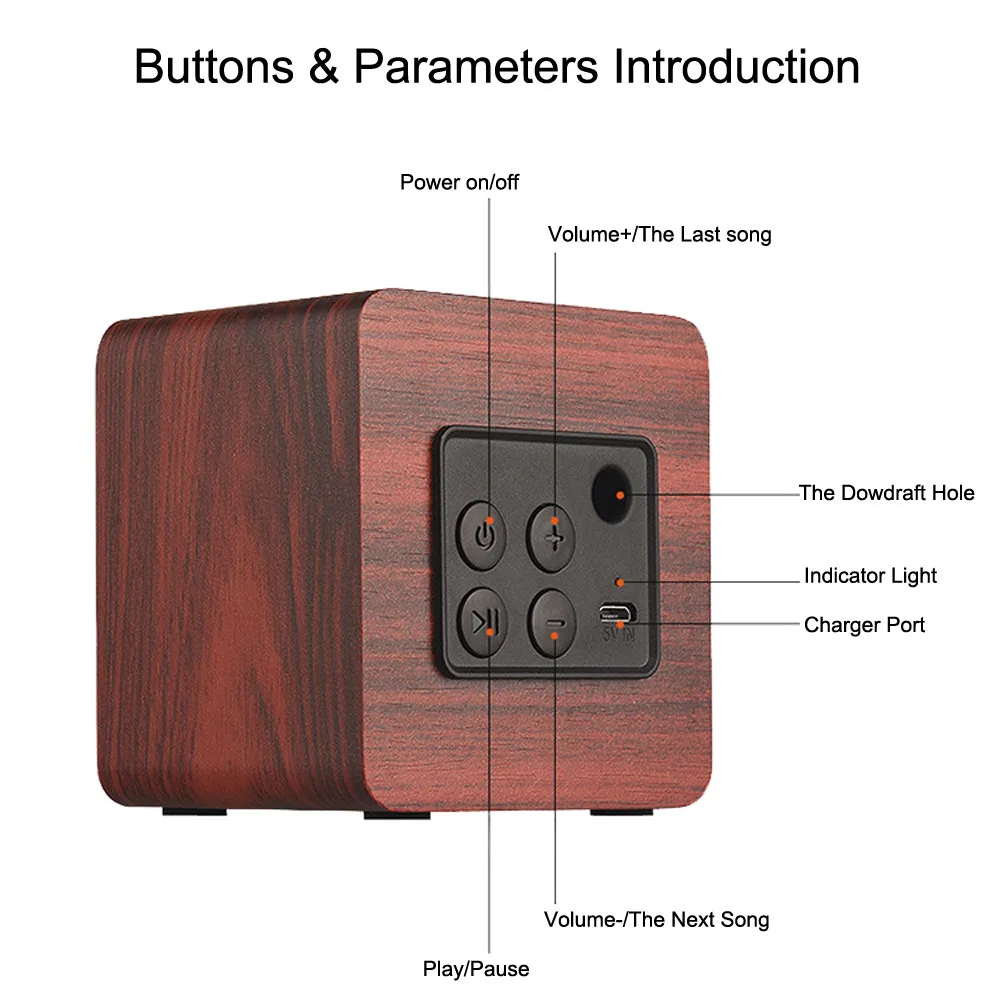 Деревянный беспроводной Bluetooth динамик гарнитура для iPhone двойные динамики
