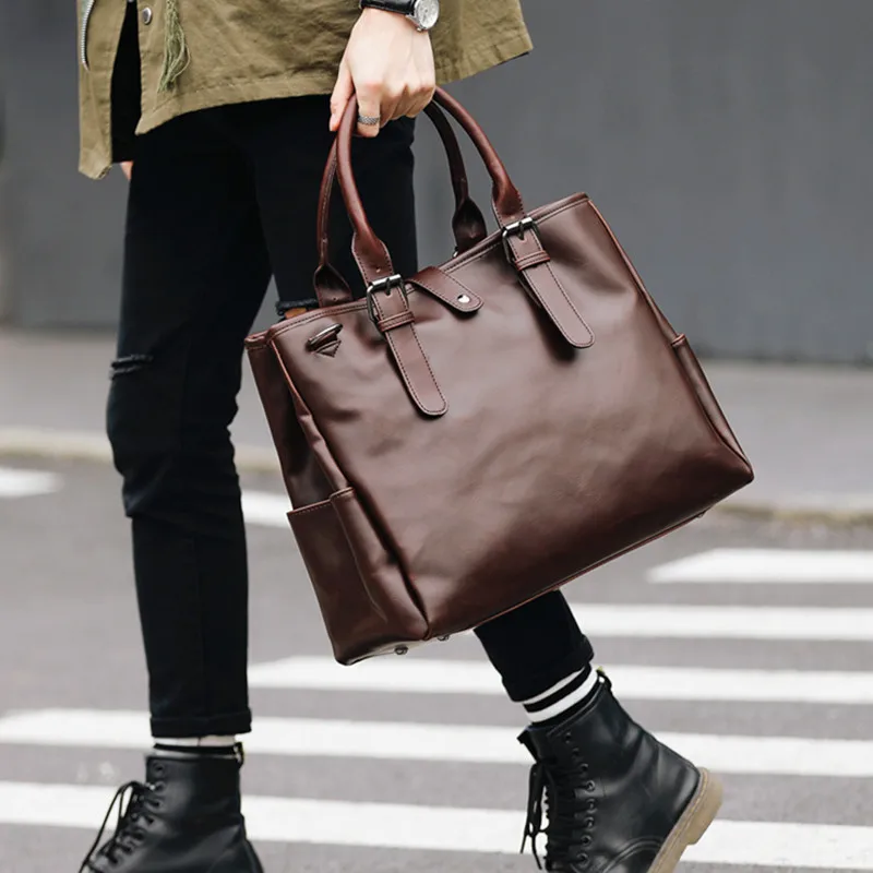 2017 новейший дизайн Винтажный большой мужской кожаный портфель плечевая сумка