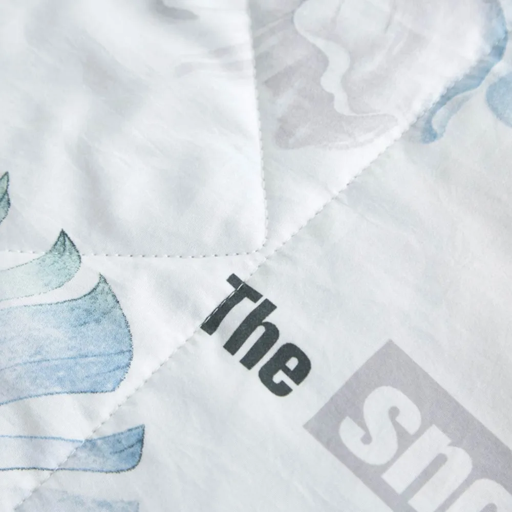 Стеганое одеяло с синими листьями и перьями тонкая летняя ткань из полиэстера