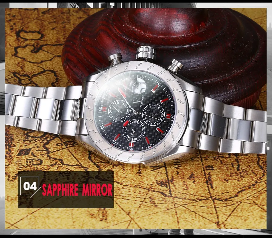 

New Automatic Machinery Men's Self-winding Watch Fashion Leisure Simple Stainless Steel Watchband Waterproof Men's Sports Watch