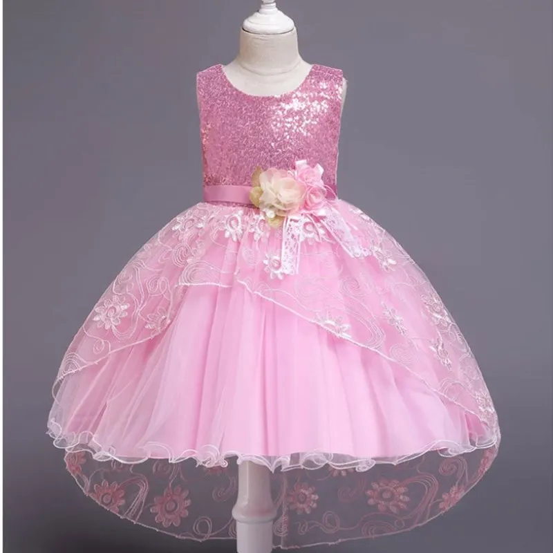 Baby Lace Petal Girls Dress Formal Birthday Baptism Christening Party Wedding for Infant 2 4 6 8 10 Years | Детская одежда и обувь