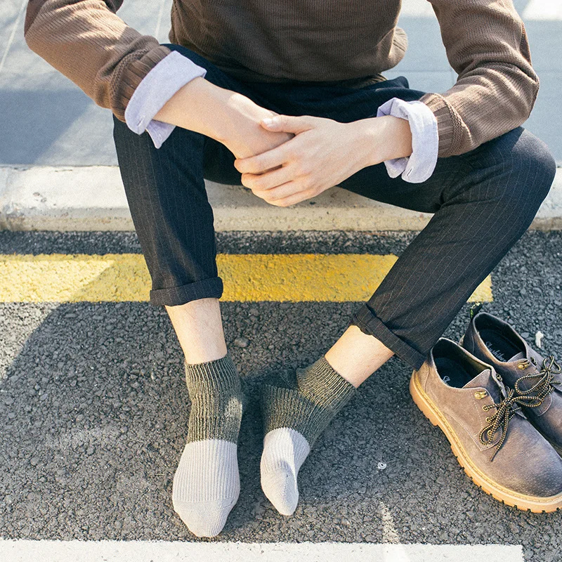 Мужские хлопковые носки осень зима новые толстые иглы harajuku ретро уличные