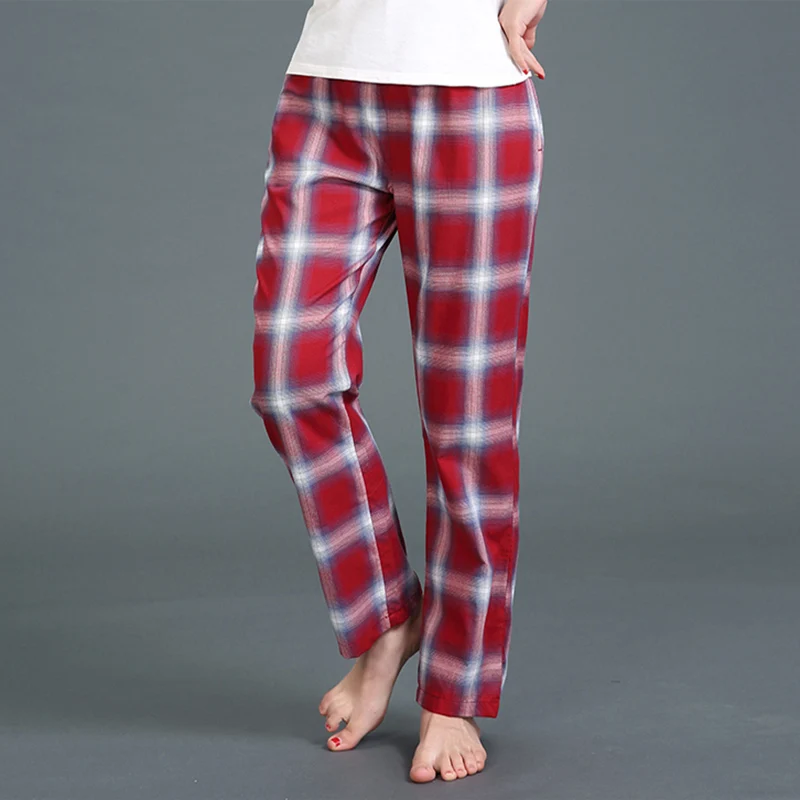 Летние сексуальные красные клетчатые хлопковые женские штаны для отдыха, плюс размер, женские пижамы для сна