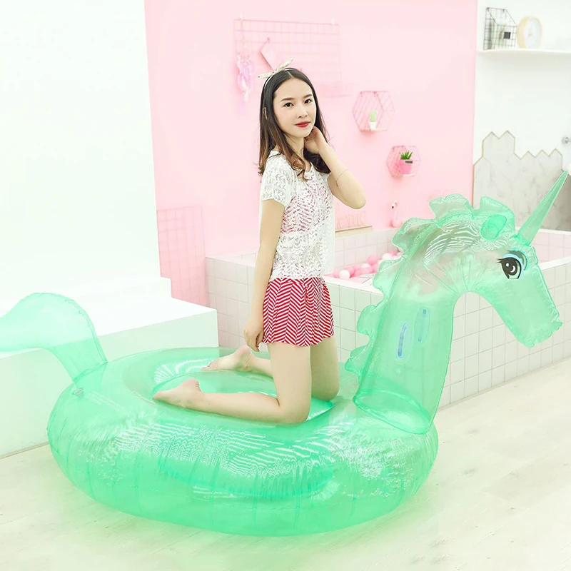 Новый плавательный бассейн надувной Единорог поплавки прозрачный стиль матрас