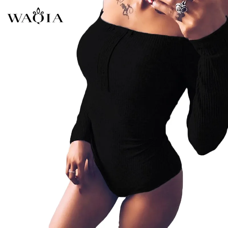 WAQIA 2018 пикантные Комбинезоны для малышек с длинным рукавом Bodycon Slash средства ухода