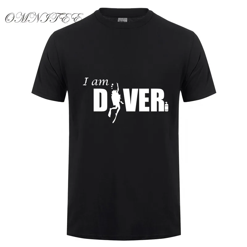 Omnitee забавная летняя я Diver футболка хлопковые топы с короткими рукавами для