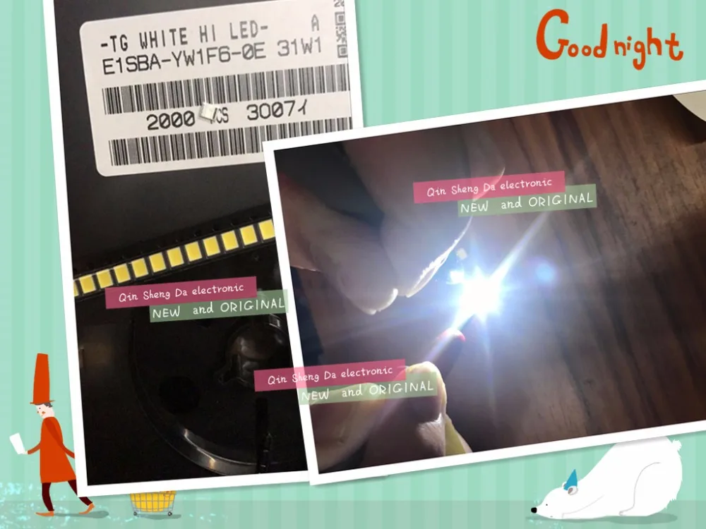 500 шт./лот SMD 2835 3528 LED Beads холодный белый 3V 1W 120LM 6000-6500K | Электронные компоненты и