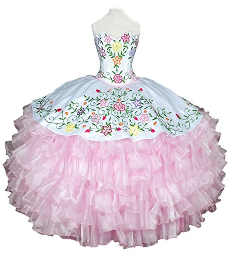 Gardlilac розовое платье голубое вышитое Quinceanera 2021 Бальное Платье милое с оборками