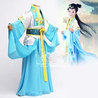fu yu ancient chinese kids costume for photogrpahy or stage performance blue chiffon costume for girls childrens day