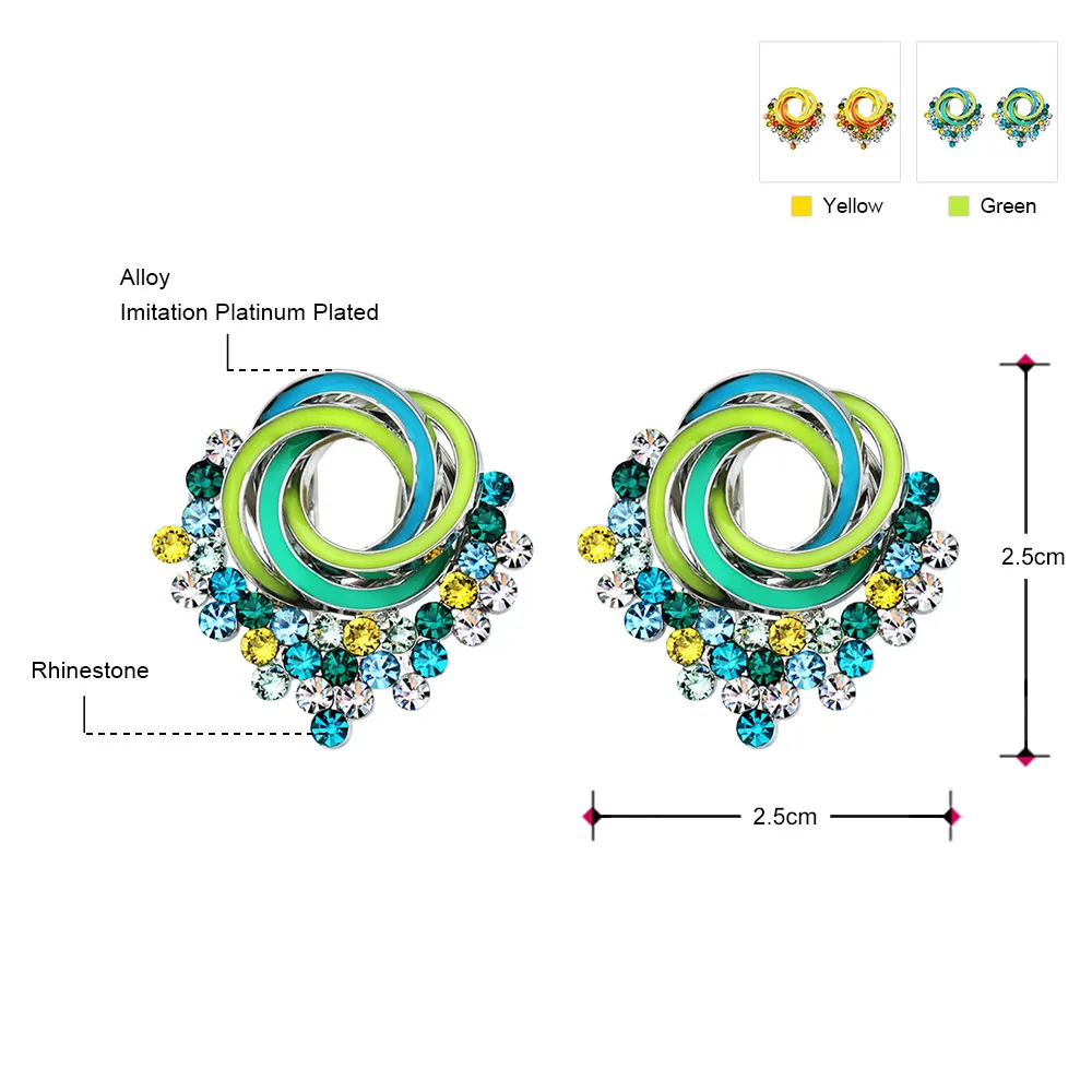 Neoglory разноцветные очаровательные серьги-гвоздики со стразами для женщин и