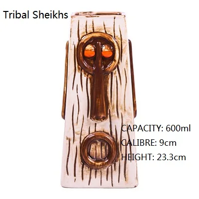 Tribal Sheikhs Креативная керамическая чашка TIKI Hawaii для шампанского, чашка TIKI, чашка для красного вина, чаша для коктейля, стеклянная кружка, подарок на день рождения для влюбленных - Цвет: Tribal Sheikhs