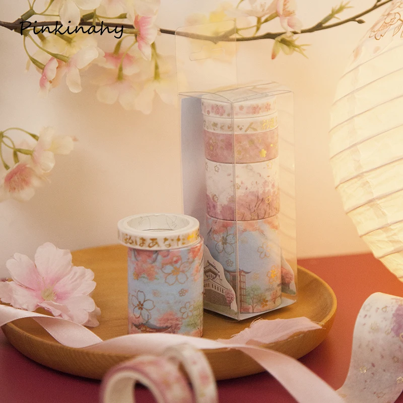 5 рулонов романтическая вишневая декоративная позолота васи лента Сделай Сам