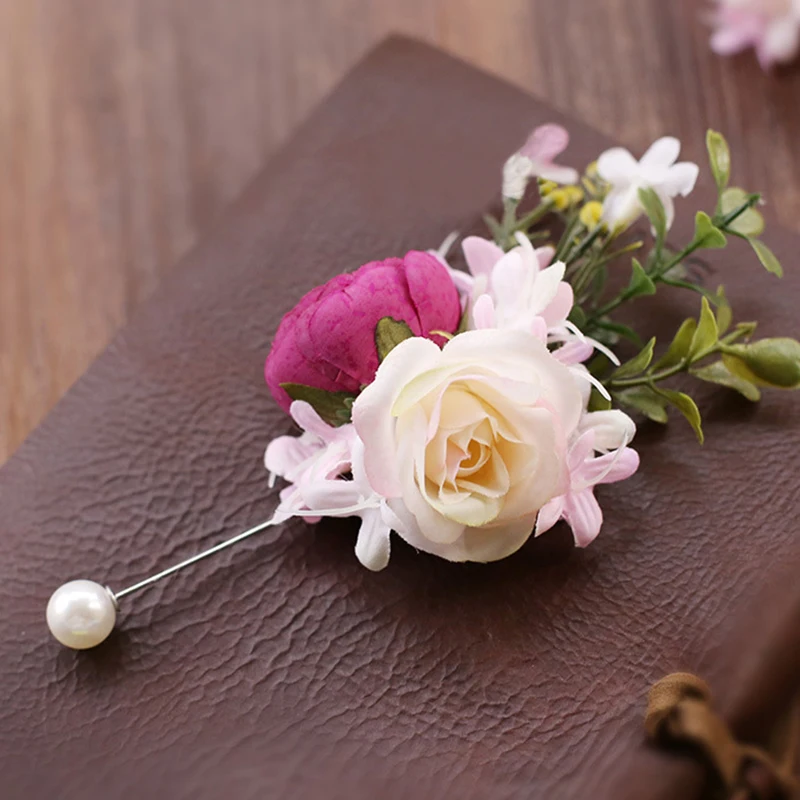 Свадебный корсаж для невесты искусственный цветок свадебной вечеринки