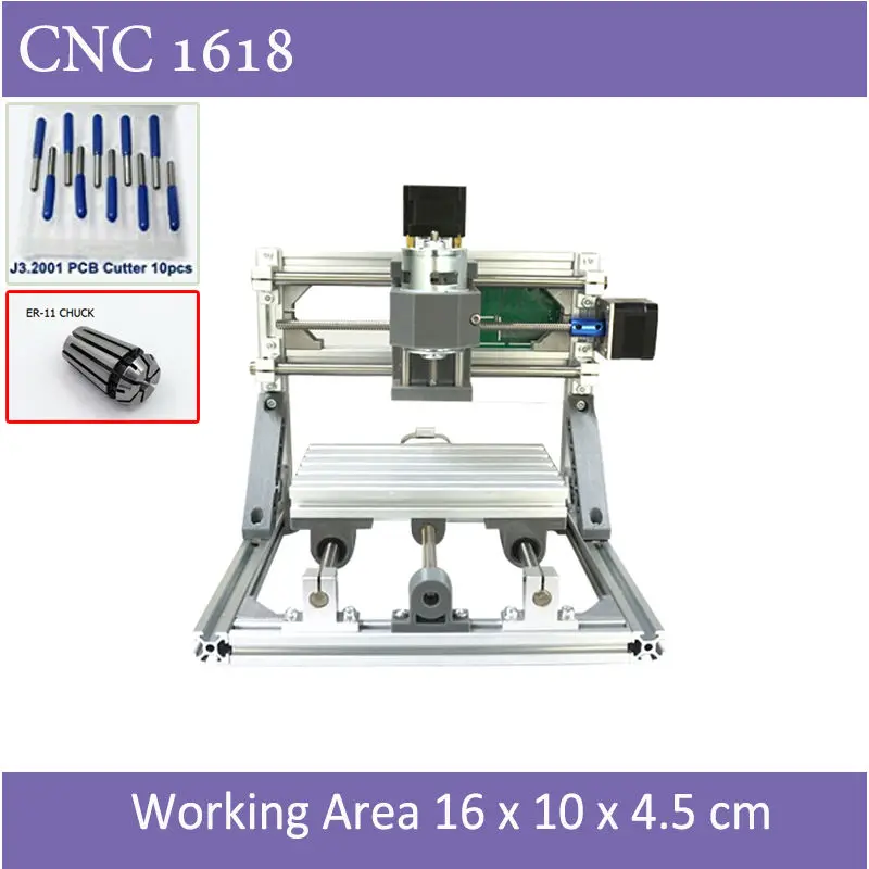 

Mini CNC1610 Engraver with ER11 Chuck With Laser Option of 500mw 2500mw 5500 mw For Pcb Milling Wood Soft Metal Engraving