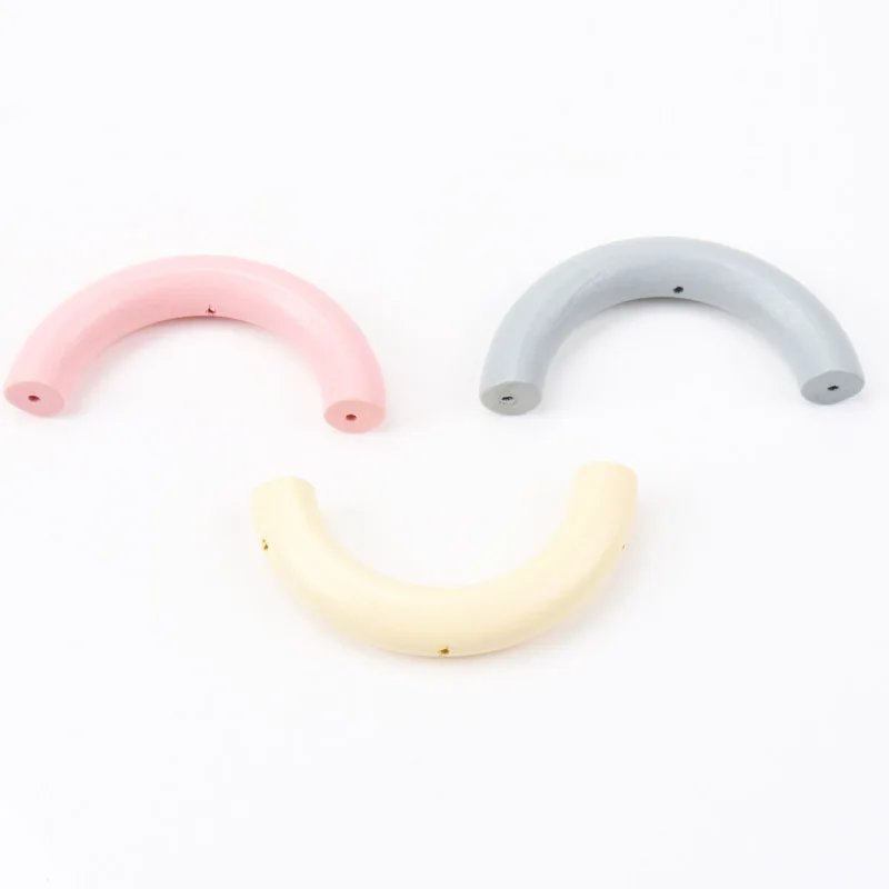 80x40mm 1pcs Natural Curved long tub Wooden unfinished geometric Spacer Beads For Jewelry making Handmake DIY Mix color KL149-RH | Украшения