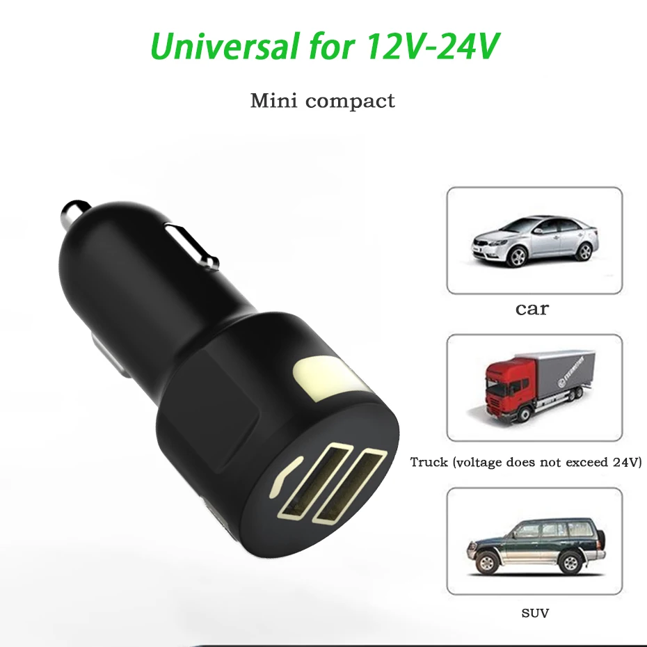 Автомобильное двойное USB 3.1A автомобильное зарядное устройство 12 в прикуриватель розетка в автомобиль авто Универсальный светодиодный 18 Вт Быстрое зарядное устройство адаптер