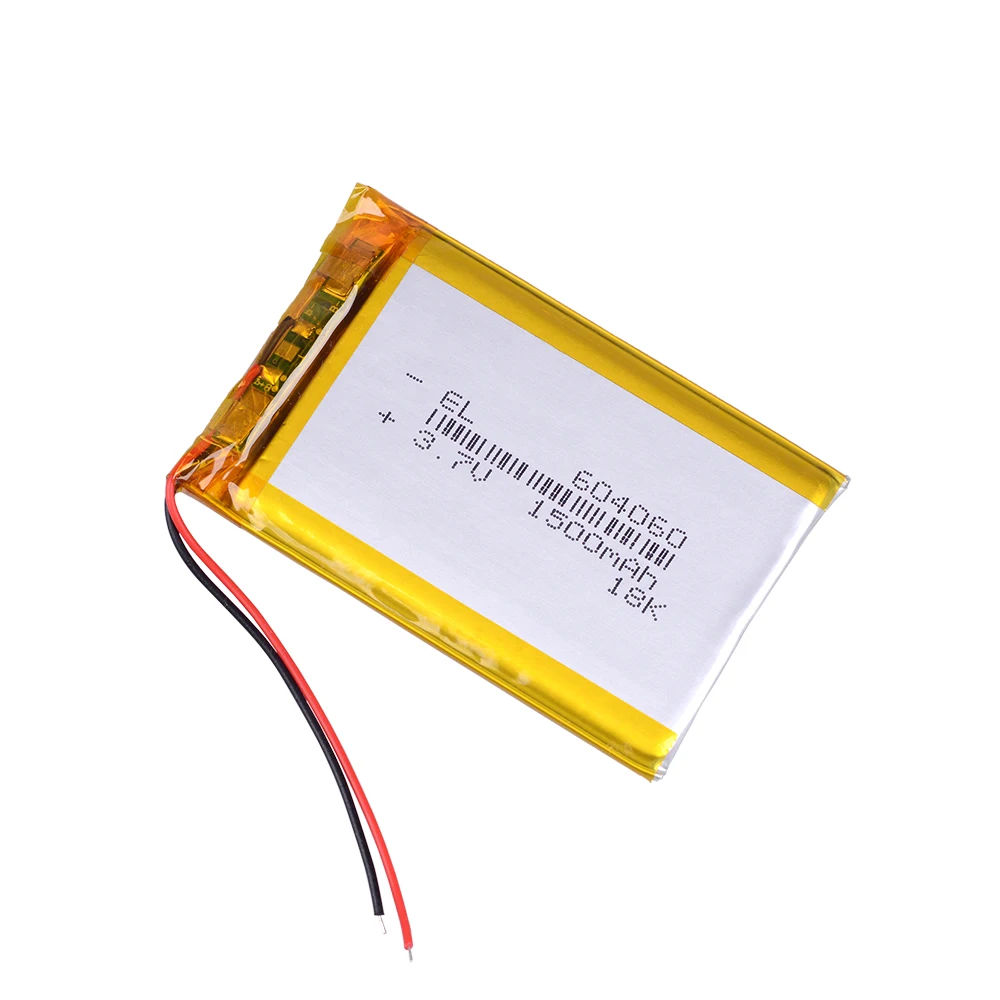 

604060 3.7V 1500mAh Rechargeable li Polymer Li-ion Battery For MP3 MP4 gaming Mouse PSP DVR GPS Lampe speaker toys 603959 604159