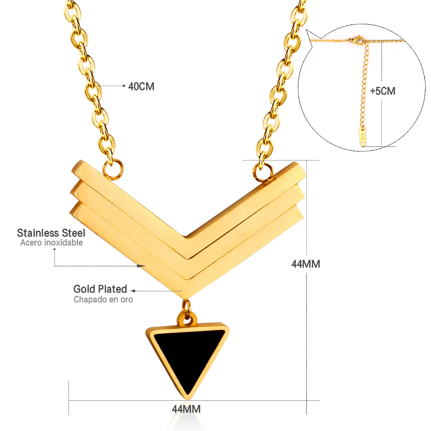 LUXUSTEEL массивные ювелирные изделия треугольные подвески ожерелья из нержавеющей