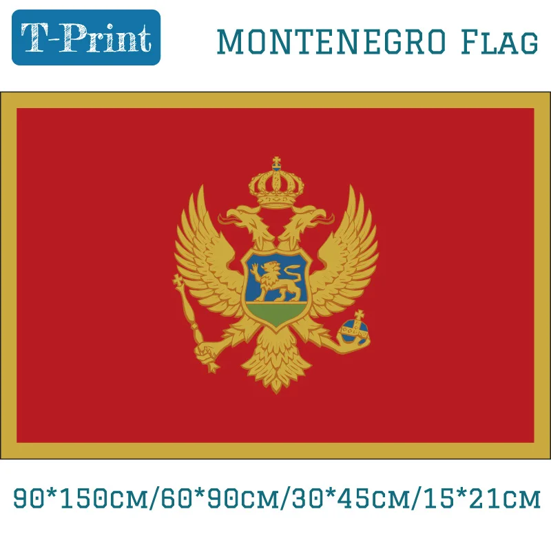 Montenegro National Flag 90*150cm/60*90cm/15*21cm 3ft*5ft Flag National Day