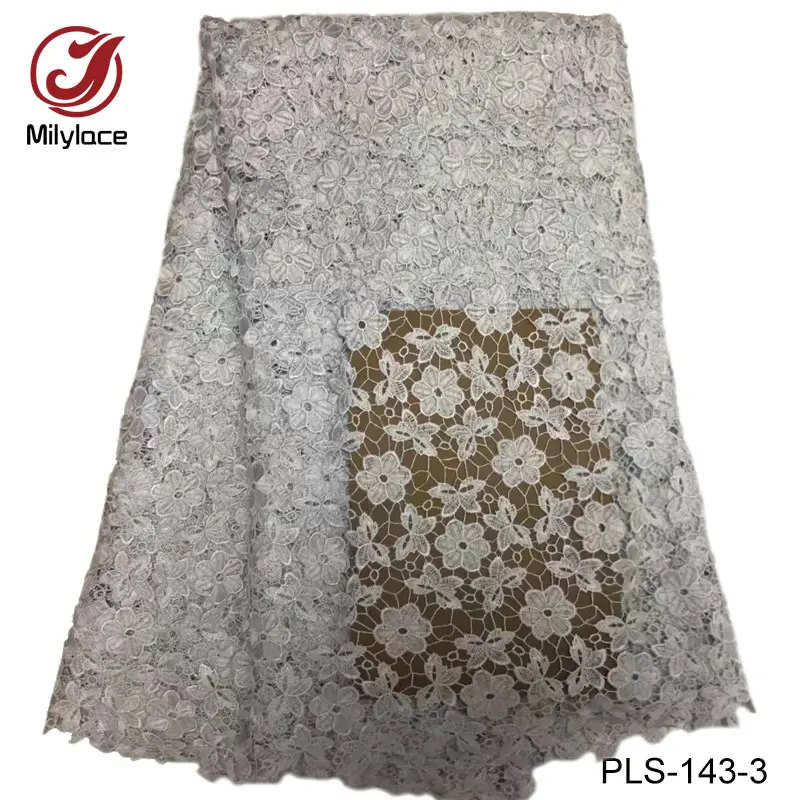 Handmade guipure lace fabric flowers embroidery / black and white african PLS-143 | Дом и сад