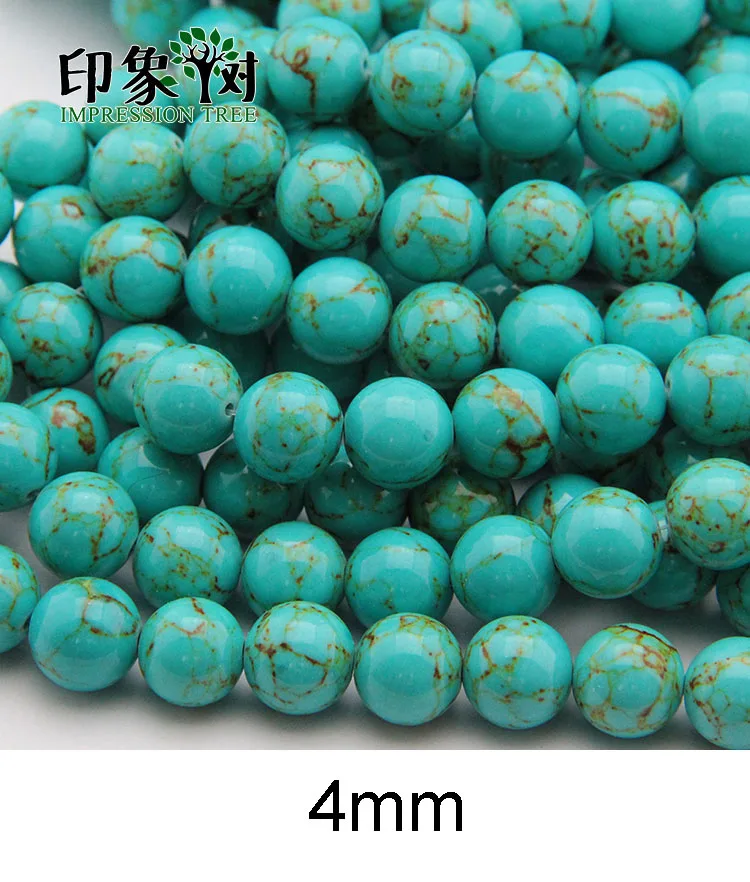 4MM 10pcs 1PACK Лучшие бусины из натуральной бирюзы, 4/6/8/10/12/14/16 мм, зеленые, бирюзовые лечебные энергетические камни россыпью для самостоятельного изготовления ювелирных украшений, модель 1809 - Цвет: 4MM 10pcs 1PACK