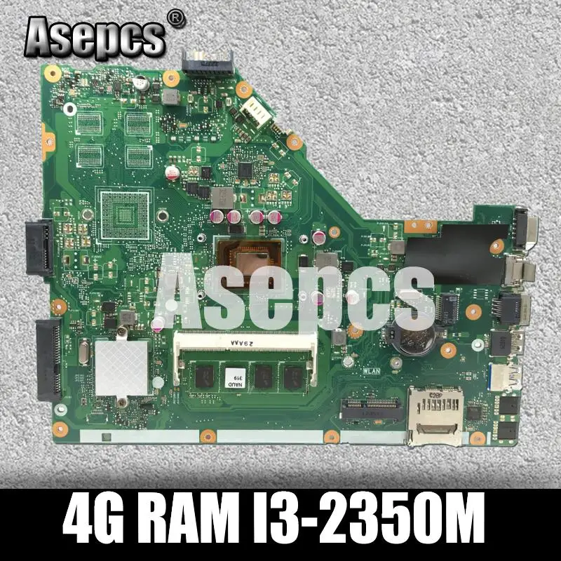 

Asepcs X55CR Laptop motherboard For Asus X55CR X55VD X55V Teste mainboard original 4g RAM I3-2350M